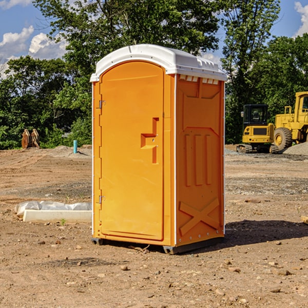 how often are the porta potties cleaned and serviced during a rental period in Calhoun